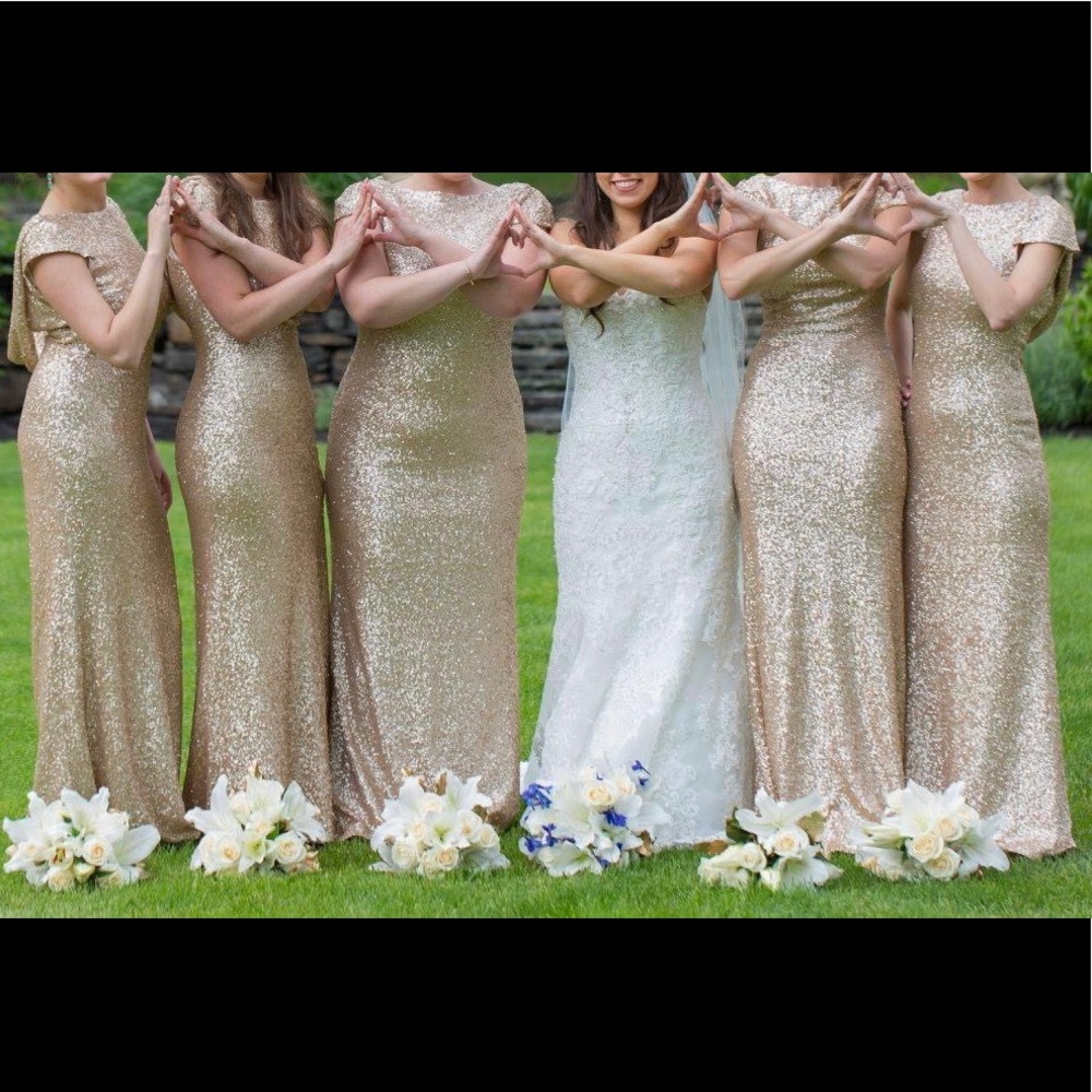Sorella Vita Champagne Sequin Bridesmaid Dress - Picture 8 of 8